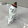 Hollow Bat Ornament Cute Ghost Walking Dog Statue, Halloween Indoor Resin Figurine for Tabletop Mantel Shelf Home Party Decoration Unique Souvenir