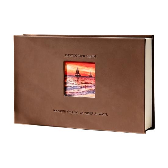 Photo Album, Small Slip-in Photo Album, Photo Book Picture Album with Front Window, Holds 52 Photos Memory Book for Wedding Family Anniversary