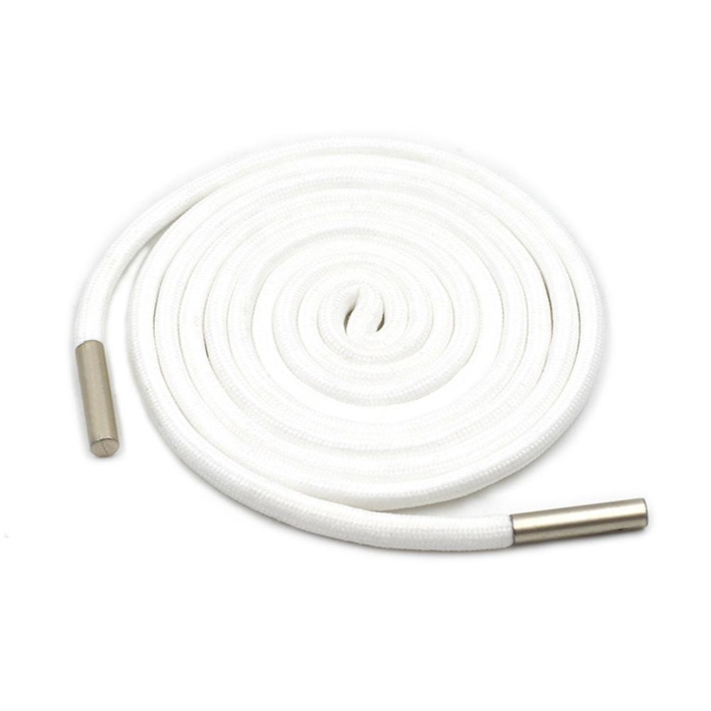 Vícebarevná kulatá šňůra s kovovými koncovkami DIY šňůrka na mikinu Tkanička Pro mikiny Kalhoty Boty Oblečení Doplňky 5mm white