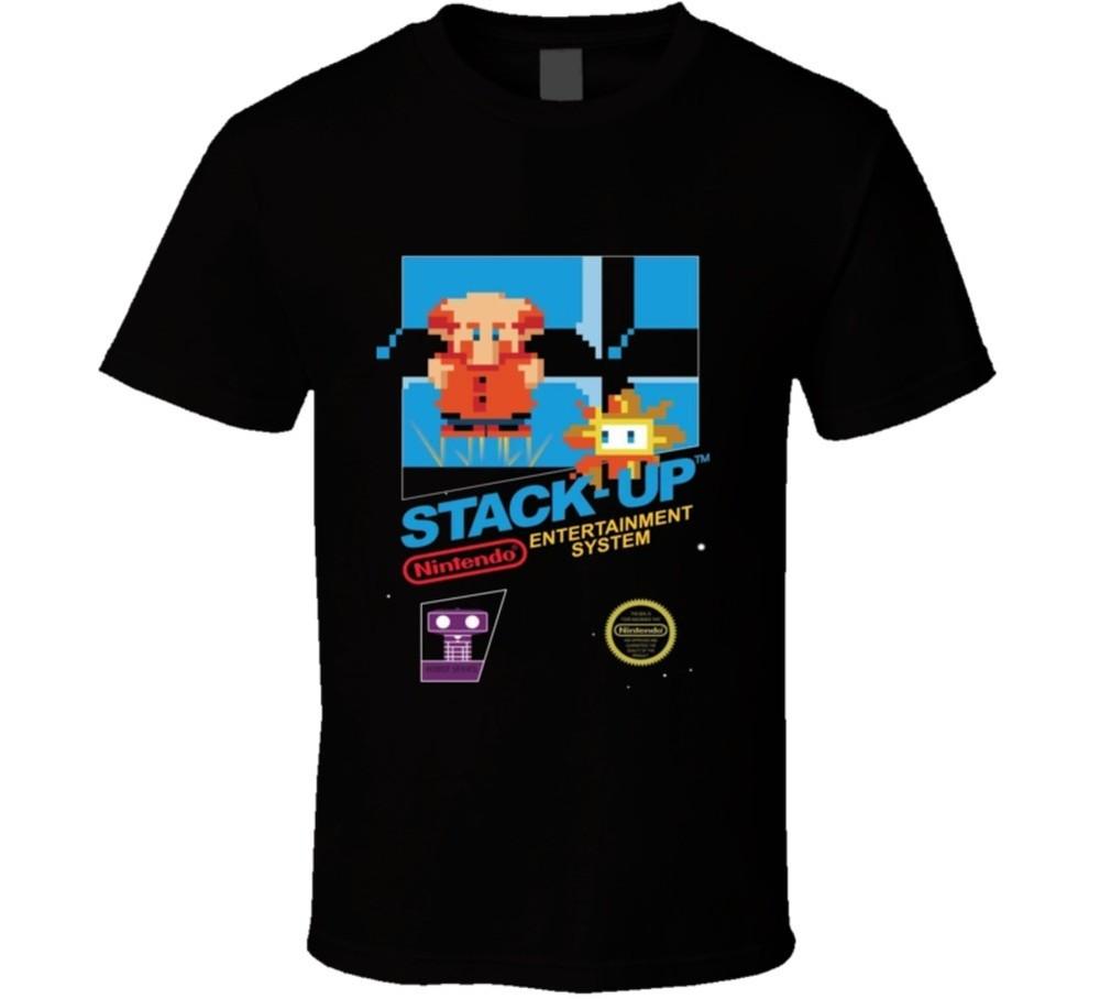 Stack Up NES Black Box Art Video Game T Shirt Unisex T-Shirt XXXL