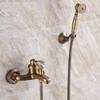 Bathroom Shower Faucet Set Brass Wall Mounted Antique Single Lever Hot And Cold Classical Bathtub and Shower Faucet Set