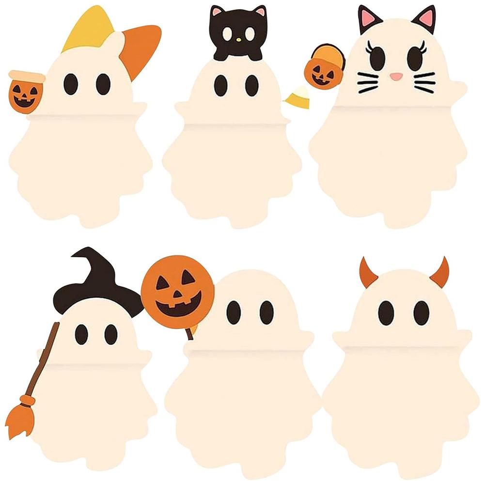 1/6PCS Ghostees Mystery Phone Buddy Cute Halloween Phones Decorations Mini Figure Design Figurine Fun Desk Accessory