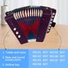 Mini 7 Key 2 Bass Accordion ABS Material Musical Instrument for Beginners Christmas Gift Lightweight Button Accordion