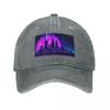 Cyan synthwave city Baseball Cap mens big size hat Snap Back Hat Golf  Mens Womens