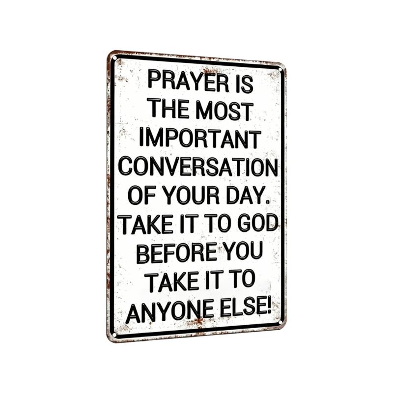 Religious Metal Wall Art for Church Prayer Room Decors Prayer Is The Most Important Conversation of Your Day Signs