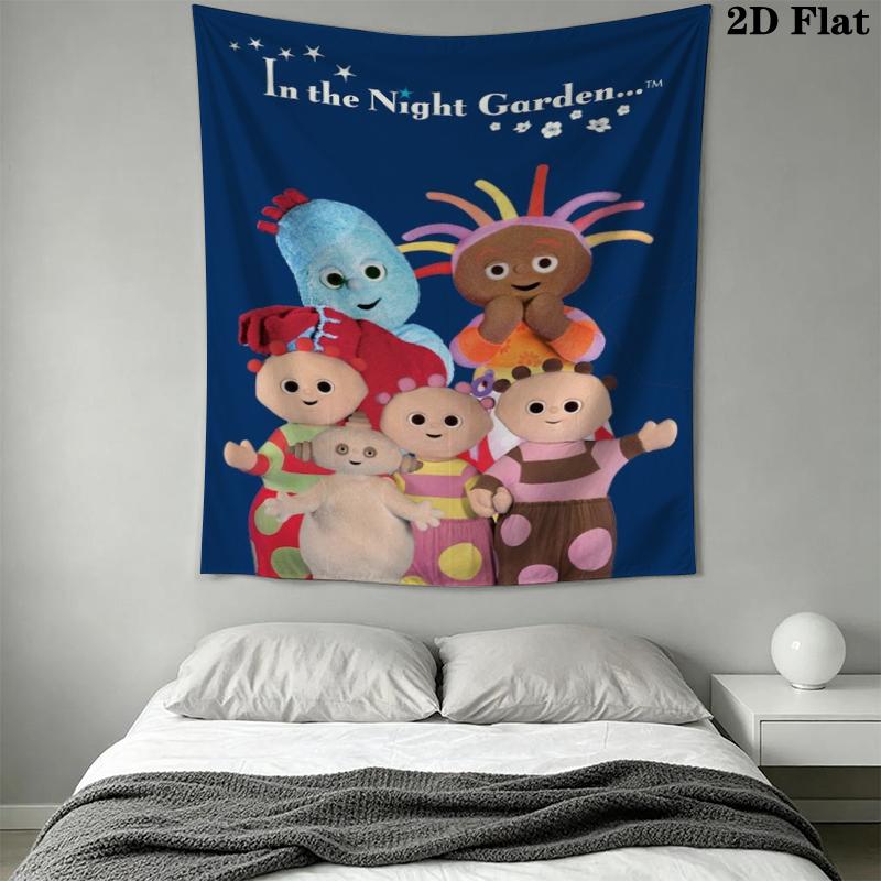 In The Night Garden Wall Tapestry Aesthetic Wall Hanging Printed Fabric Blanket Decorative Tapestries for Bedroom Living Room Home Decor