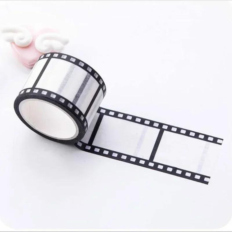 

Black and White Camera Film Washi Tape 10meters DIY Sticker Decoratieve Scrapbooking Tools Masking Tape for Photo Album чёрный
