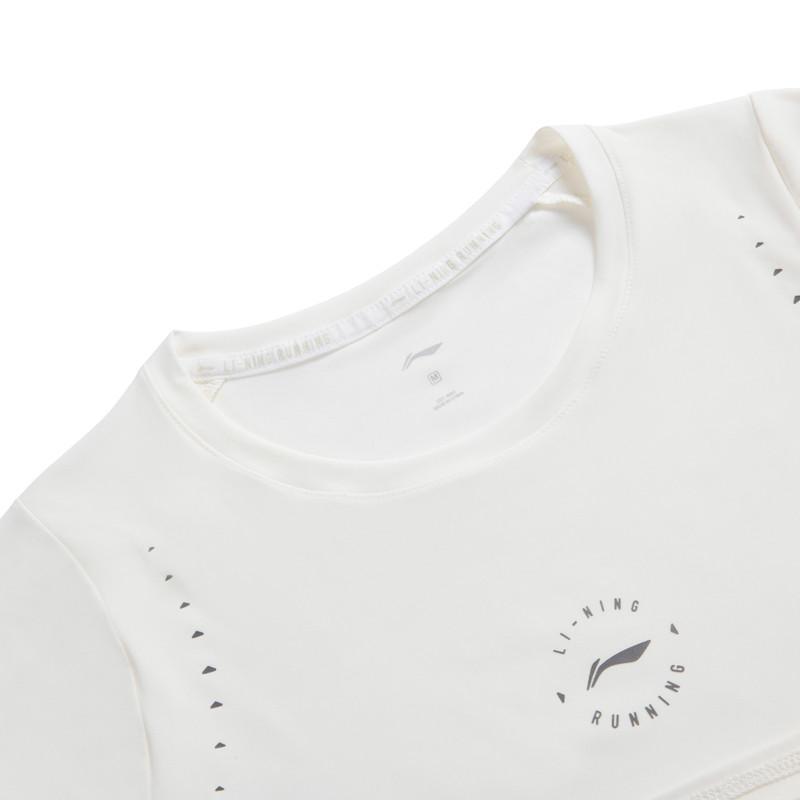 Li-Ning Casual Running Sports Fitness T-Shirt Short Sleeve Comfortable Cool Women tops Off-White ATSV376-6
