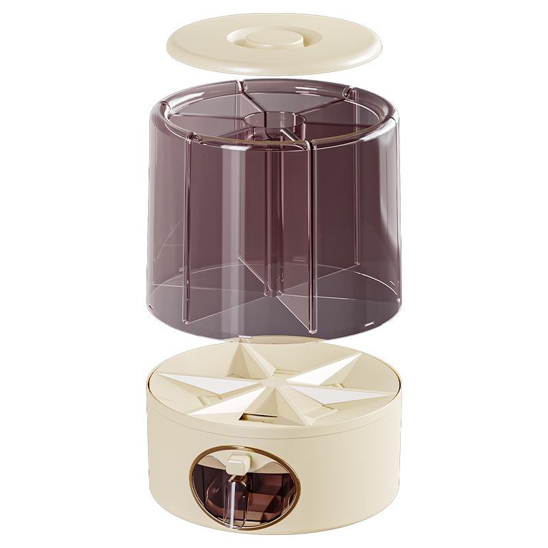 Rotatable Household Rice and Grain Storage Box: Insect & Moisture-Proof, Sealed, Compartmented Bucket