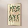 1pz Stampa su Tela Moderna "Yes Chef" Senza Cornice - Arte da Parete Minimalista per Cucina, Ideale Regalo per Arredamento Casa e Appartamento