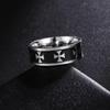 Classic Stainless Steel Couple Rings Black Four Leaf Clover Simple Finger Ring Women Men Ring Engagement Wedding Jewelry CLE