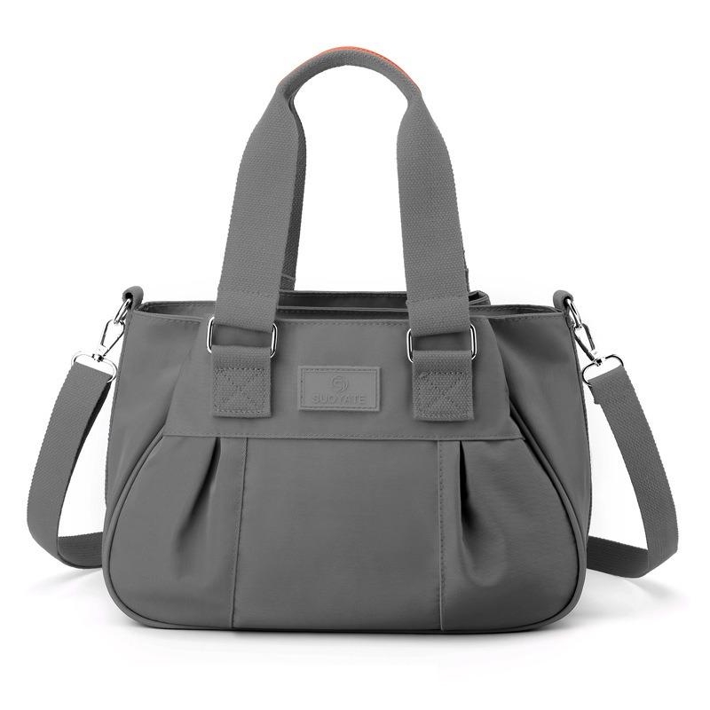 New Women's Shoulder Bag, Trendy Nylon Tote Bag, Large-capacity Mother's Hand-held Pleated Shoulder Messenger Bag.