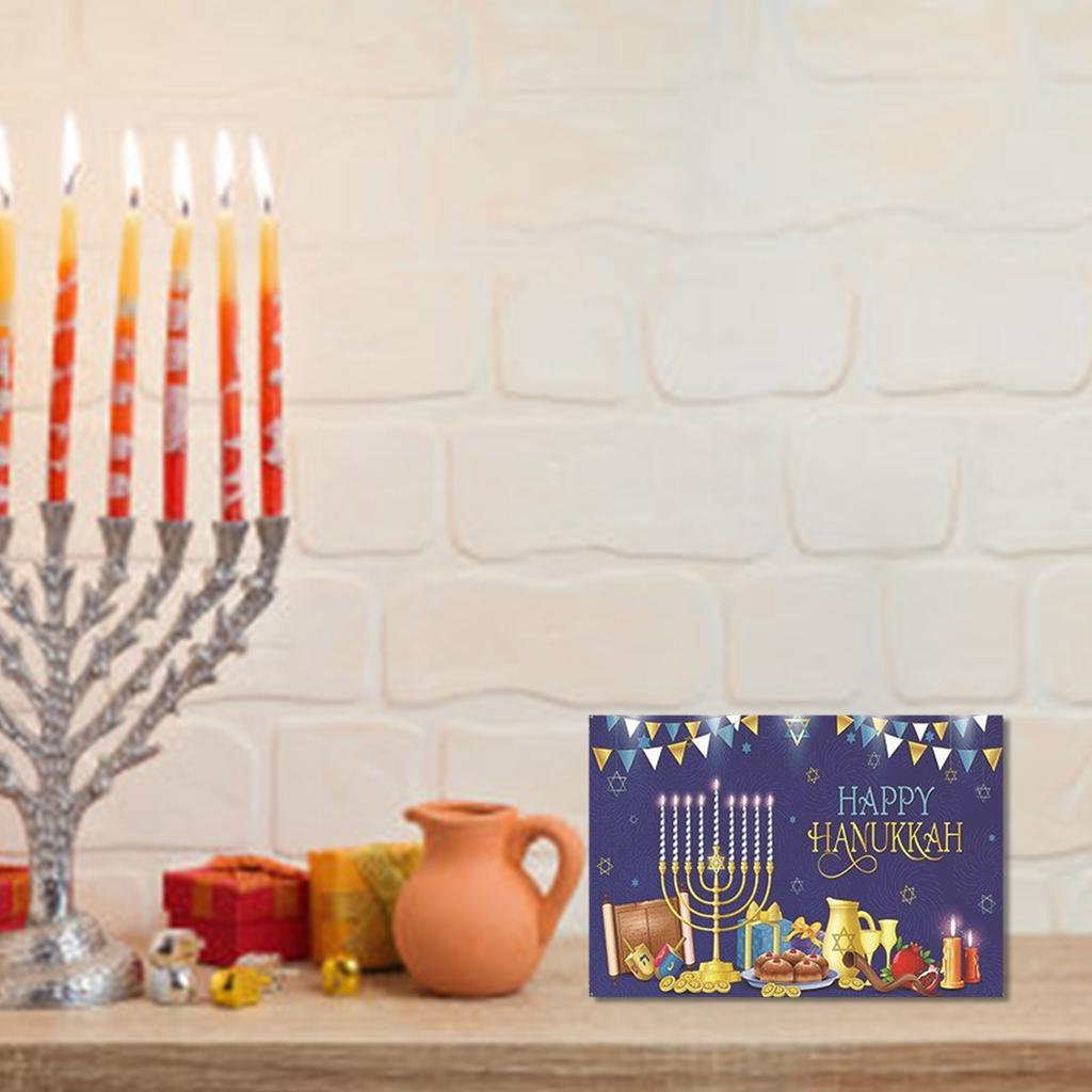 5Set Hanukkah Greeting Cards with Envelopes Assorted Religious Holiday Boxed Cards with Foil and Glitter