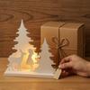 3D Printed PLA Home Decorations Christmas Girl Reindeer Tabletop Decor, Fairy Tale Forest Silhouette Nordic Simplicity Interior Decor with Tree,