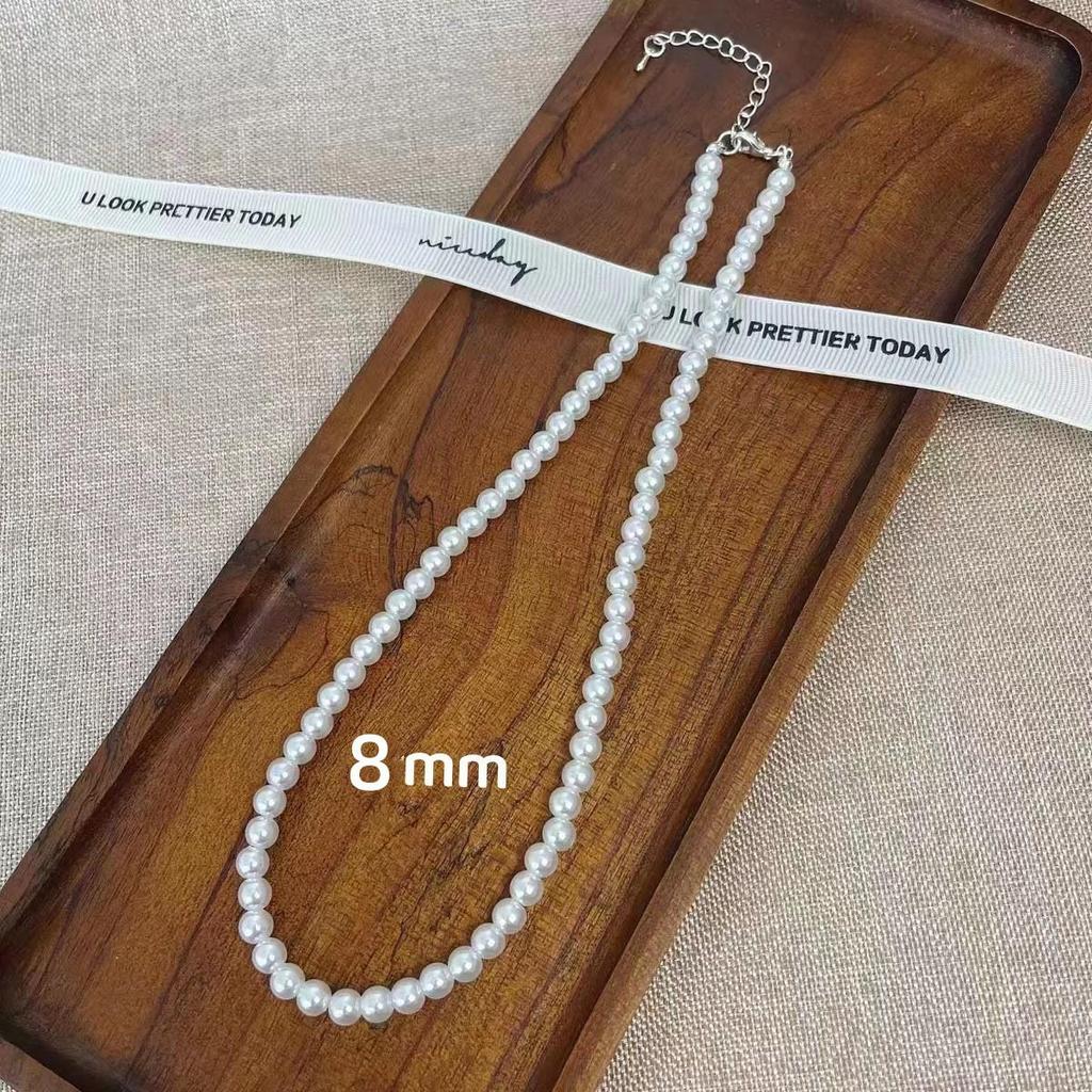 Französische leichte Luxus-Imitationsperlenkette: Elegante, vielseitige Mode-Schlüsselbeinkette für Damen