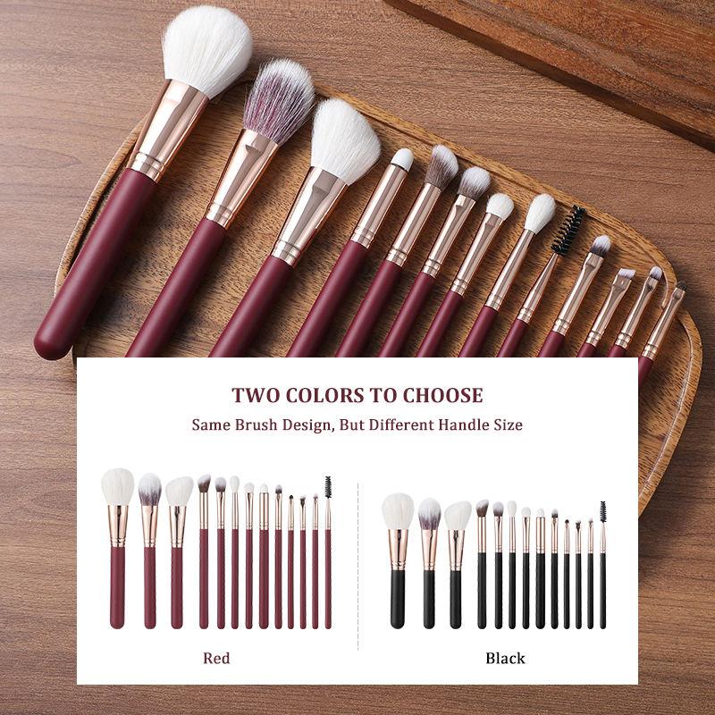 Luxury Burgundy Handle Goat Hair Makeup Brush Set Professional Makeup Brushes For Smooth Application And Flawless Makeup Look