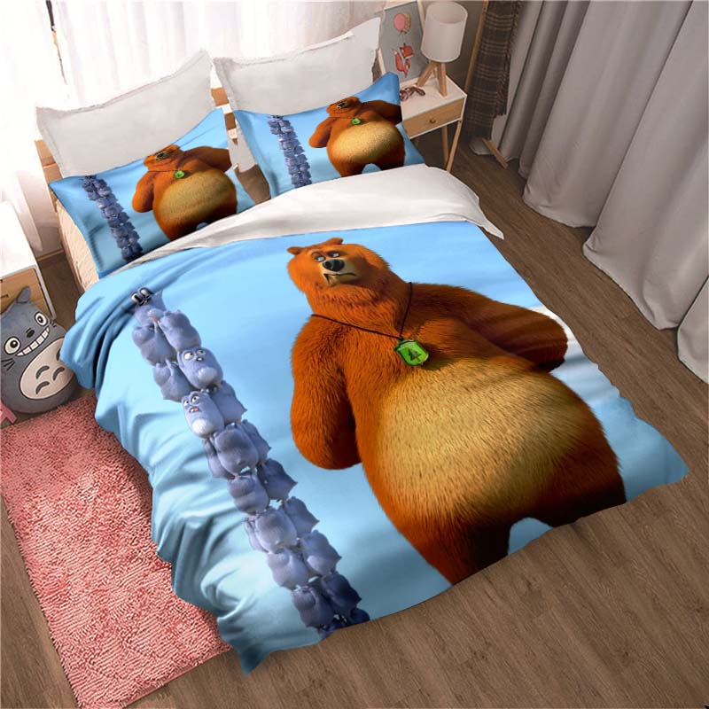 

Комплект постельного белья «Гриззи и лемминги» для взрослых и детей, мягкий комплект постельного белья, односпальная кровать, двуспальная кровать размера «king-size», комплект стеганого одеяла с рисунком AU Single 145x210cm