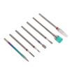 7pcs Ceramic Nail Drill Bit Rotatable Polishing Shaping Portable Cuticle Remover Bits for Nail Salon Home