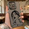 Ink Sketch of Woman Hard Phone Case for Iphone 16 15 14 13 12 11 Pro Max Mini Shockproof Anti-Scratch Protective Cover