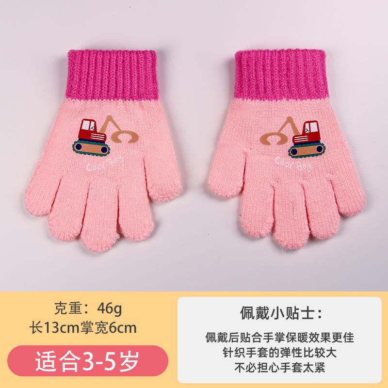 

Autumn and winter half finger flip dew finger knitting kindergarten boy thickened warm winter cartoon wool children s gloves Recommended 3-5 year old baby