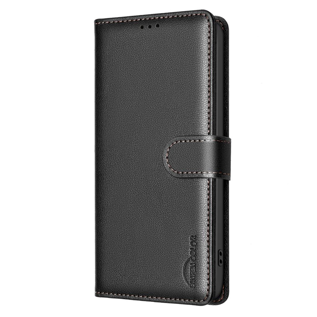 BINFEN COLOR BF32 For Motorola Moto G14 4G/G54 5G Phone Case Litchi Texture Leather RFID Blocking Cover