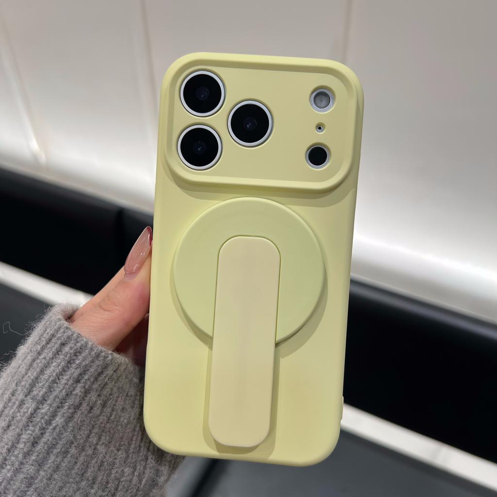 2 IN 1 Liquid Silicone Grip Holder Soft Shockproof Case for Apple iPhone 17 Air 16 Plus 15 14 13 12 Pro Max 11 For Magsafe Cover