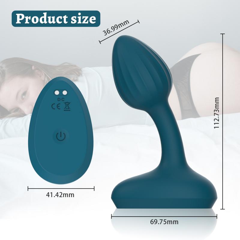 Vibrerende Butt Plug Prostata Massasjer Vibrator med fjernkontroll 10 vibrasjonsmoduser Silikon Oppladbar analplugg Sexleketøy for menn og kvinner