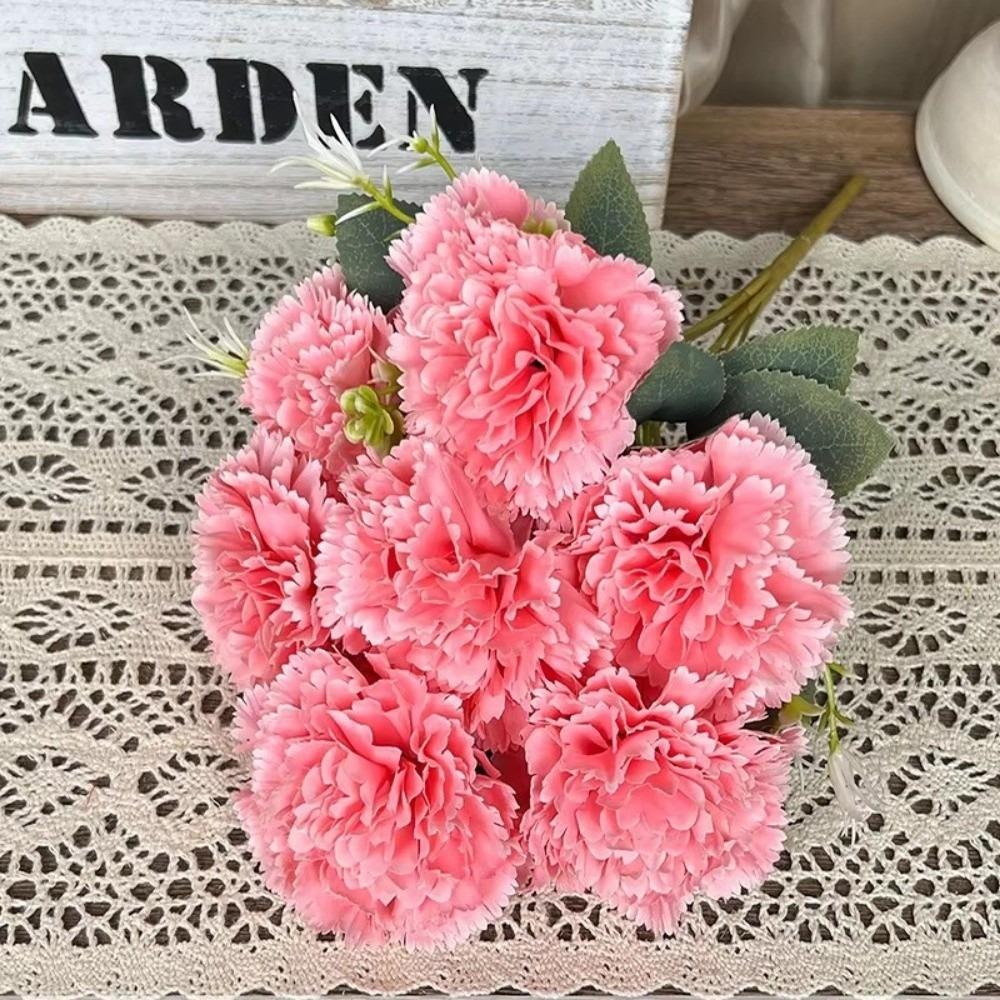 Fashion 7-Heads Fake Carnation Silk Simulated Bouquet-Artificial Flowers Fake Flower Party Decor & Holiday Gifts