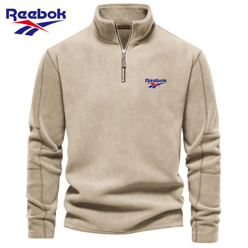 

Reebok 2026 Чоловіча осінньо-зимова новинка з вишивкою, зі стійкою-комірцем, напівблискавкою, з довгим рукавом, світшот, модний повсякденний флісовий топ M