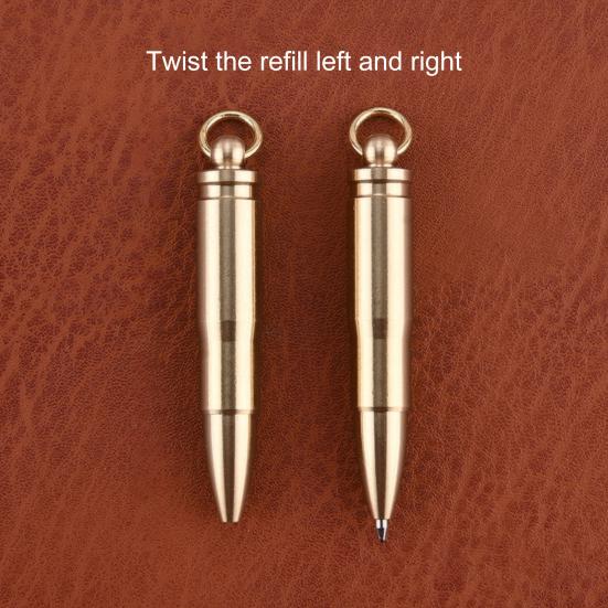 Outdoor Necssery Mini Grip Pen Dry Quickly Brass Comtable Anti-oxidation Solid Brass Ballpoint Pen