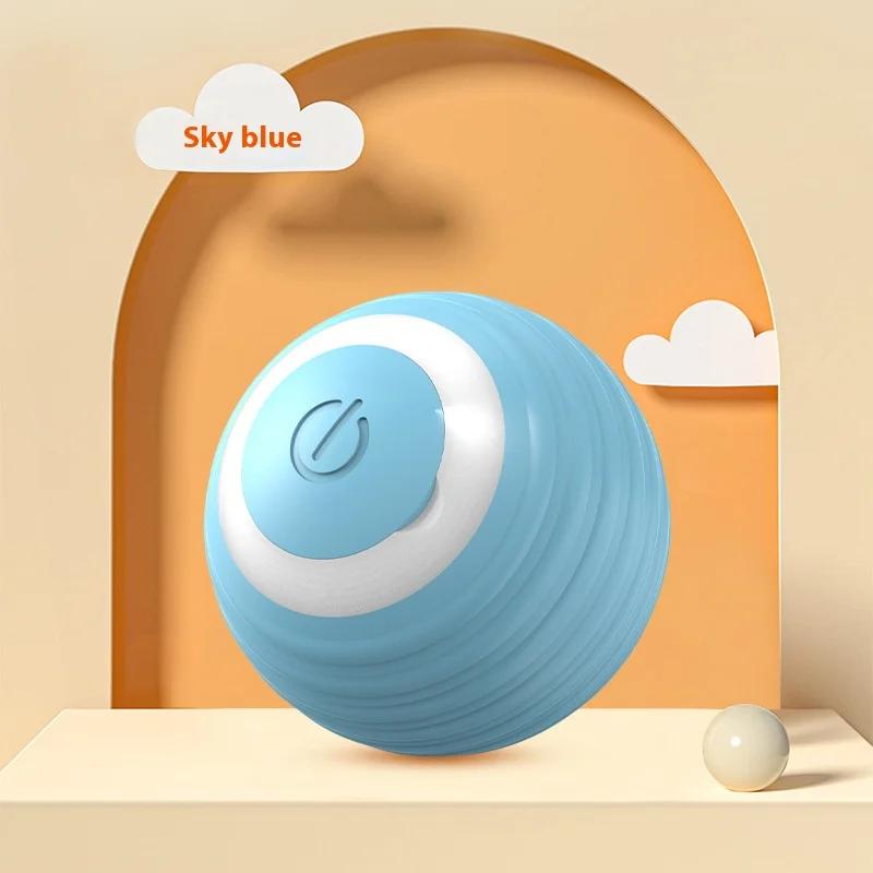Rolling Ball Pet Gravity Cat Toy Pet Automatic Cat Teasing Ball Cat Toy for Self Fun and Relaxation синий