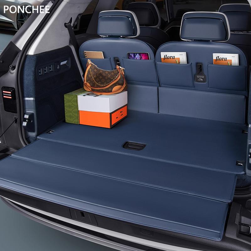 For ZEEKR 9X 2025-2026 Trunk Mat Three-row Seat Backrest Cushions Leather Dirt-resistant Automobile Modification Supplies