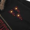 Mens Hooded Sweatshirt Jacket Star Embroidery Loose Fit Streetwear