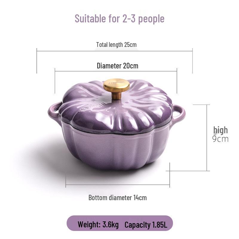 Эмалированная кастрюля для супа в форме тыквы, многофункциональная для тушения и индукционных плит.