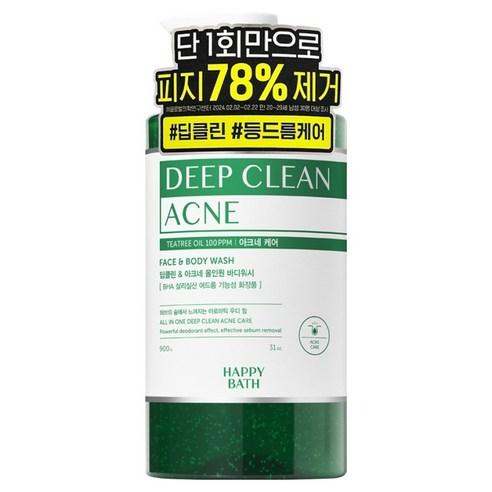 Happy Bath Deep Clean Tea Tree Acne Care All-in-One Body Wash Aromatic Woody 900g