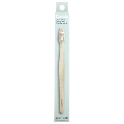 Premium Bambu Diş Fırçası, Yumuşak, Yetişkin, 1 Diş Fırçası