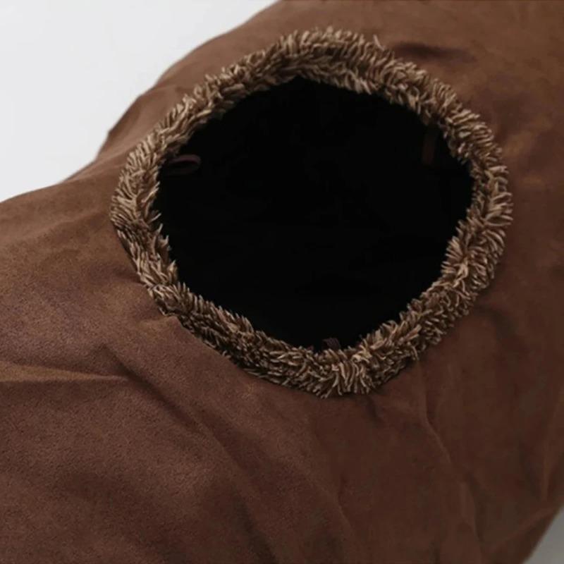 Collapsible Cat Winter Suede Tunnel for Puppy Rabbit Kitten Play Chase Hide Tunnel Interactive Bedding Toy Long Cats Tunnel