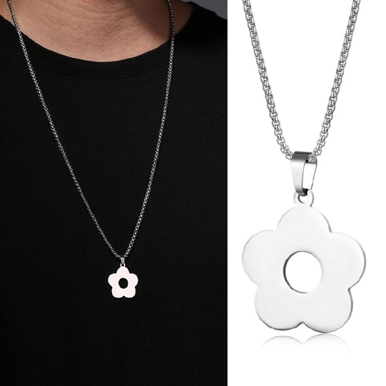 Stainless Steel Material Flower Pendant Necklace Jewelry Birthday Gift for Girls