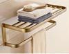 Antique European-Style Rose Gold Towel Rack for Bathroom Storage