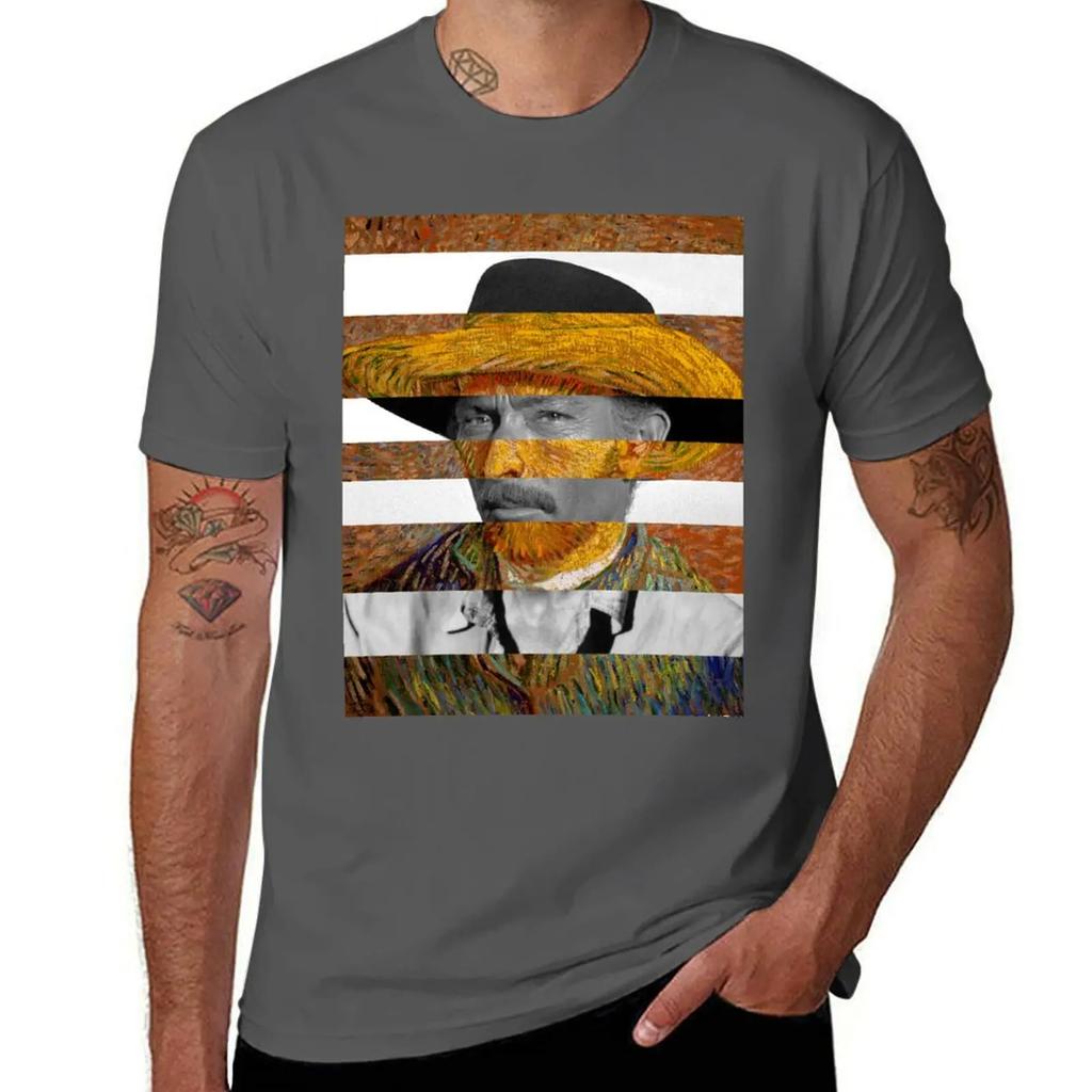 Self Portrait by Vincent Van Vogh and Lee Van Cleef T-Shirt Anime T Shirts Funny Gifts Mens Fashion