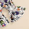 Halloween Cartoon Baby Kinder Mädchen Shirt Top und Schlaghose 2PCS Outfits Kleidung für 1-6 Jahre