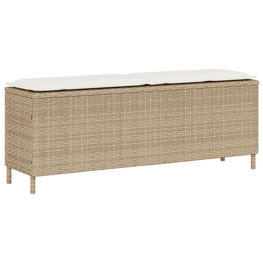 Gartenbank mit Polstern Beige 110 x 30 x 40,5 cm Polyrattan