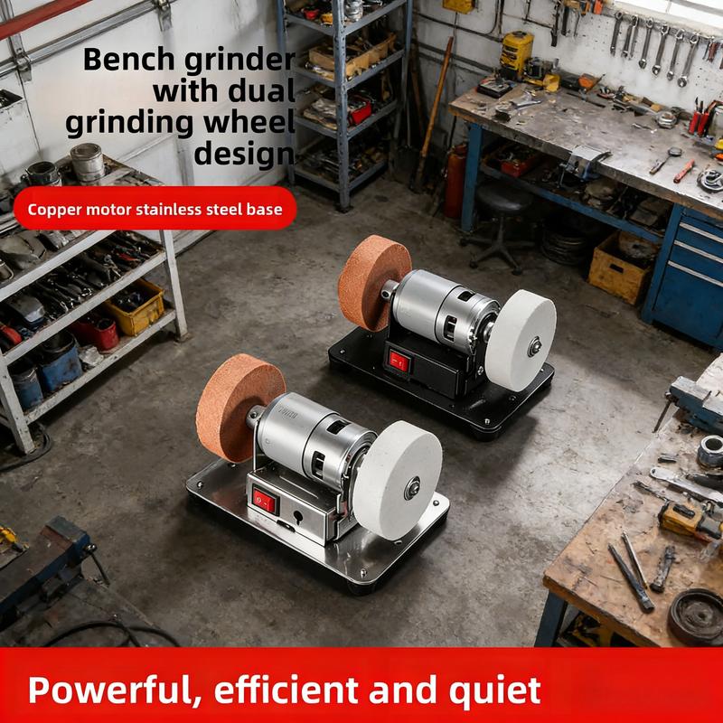 Miniature Desktop Double Grinding Head Grinder, Household Electric Knife Sharpener, Thickness Polishing and Grinding Artifact