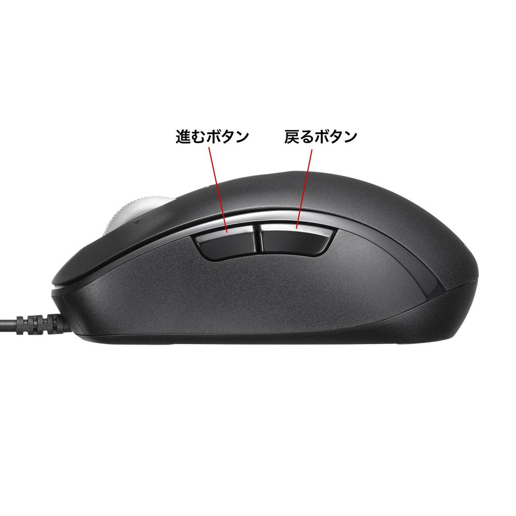 Sanwa Supply Silent Wired Mouse (Tilt Wheel, High-Speed Scrolling) MA-YBS531BK