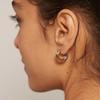 Wind 4mm 18k Gold Plated Stainless Steel Jewelry Gold Silver Hoop Earrings Geometric Ring Delicate
