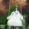 Romantics Ghostly Couple Swing Ornament Resins Halloween Garden Decors Indoor and Outdoor Weather Resistant Hanging Art