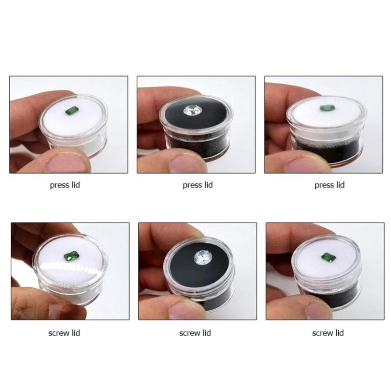 9 Slot Crystals Display Box with Sturdy Acrylic and Soft Interior Accessory for Jewelry and Gemstones Presentation