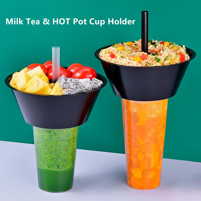 10/50Pcs Disposable Plastic Cup Drink Snack Cup Bowl Bubble Milk Tea Fruit Portable Cups Desserts Fondue Cup Adults Kids