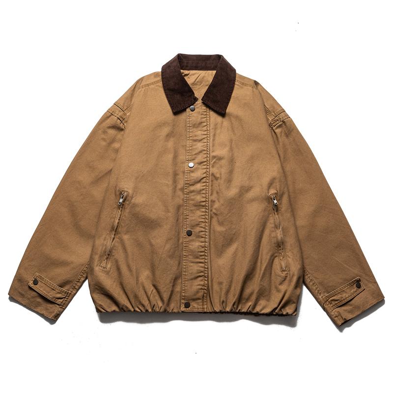 

Модные осенние куртки Мужская верхняя одежда Повседневные свободные топы с длинным рукавом Мужские пальто 3XL хаки