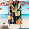 Colorful Bird with Floral Pattern Design Beach Towel Quick-drying for Travel Outdoor Sports Jogging Beach and Swimming